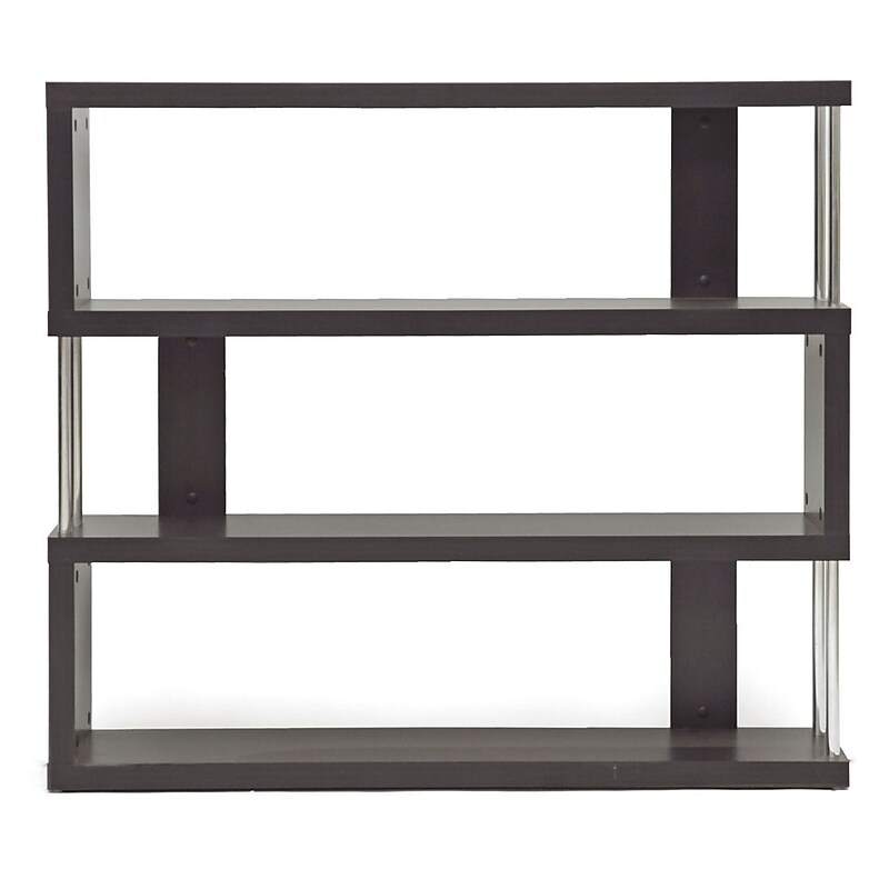 Baxton Studio Barnes 43.38'' W x 11.5'' D Bookshelf, Dark Brown (4339-STPL) image 1