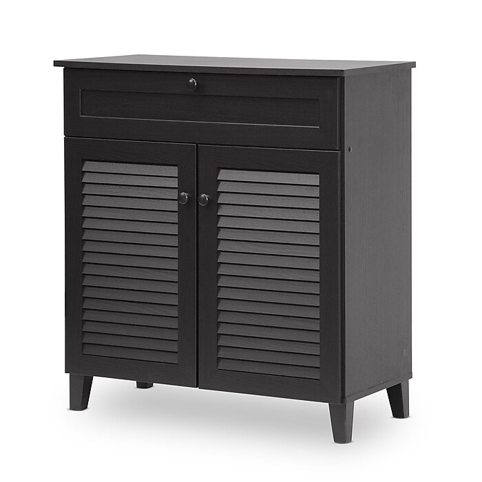 cabinetさま専用 Baxton Studio Calvin 30.75'' W x 14.63'' D Storage Cabinet, Dark