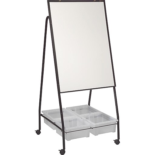 BestRite Mobile Storage Dry Erase Easel, Porcelain Steel Whiteboard