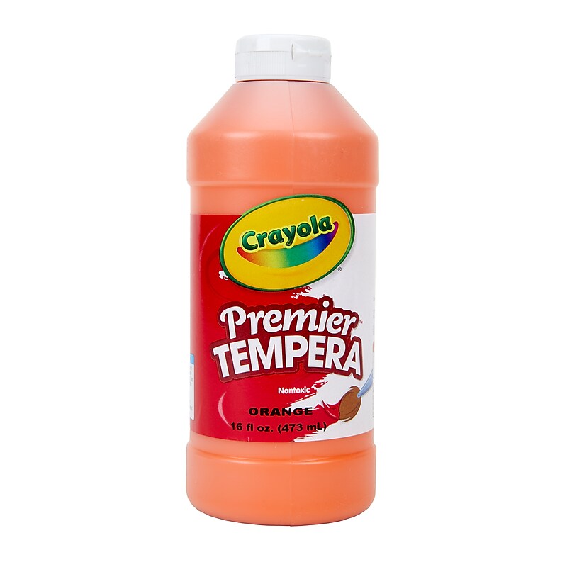 Crayola Premier Tempera Paint, Orange, 16 oz. (54-1216-036) image 1