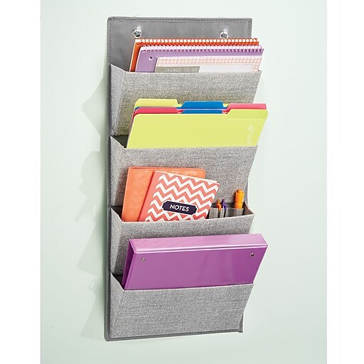 InterDesign Aldo Wall Mount/Over Door Fabric OTD Storage Organizer 4