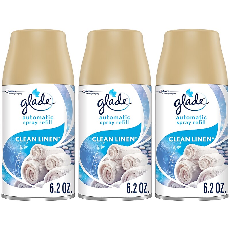 Glade Automatic Aerosol Air System Refill, Clean Linen, 6.2 Oz., 3/Pack (313810) image 1