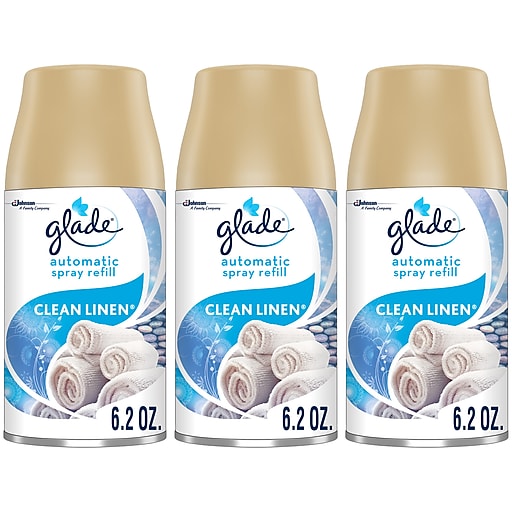 Glade Automatic Aerosol Air System Refill, Clean Linen, 6.2 Oz., 3/Pack  (313810)