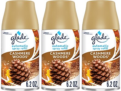 Glade Automatic Spray Refill, Air Freshener for Home and Bathroom, Cashmere Woods, 6.2 Oz, 3 Count