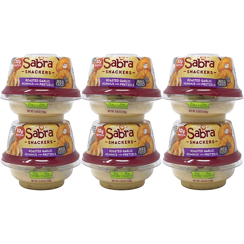 Sabra Classic Hummus with Pretzels, 4.56 Oz., 6/Pack (30080) image 1
