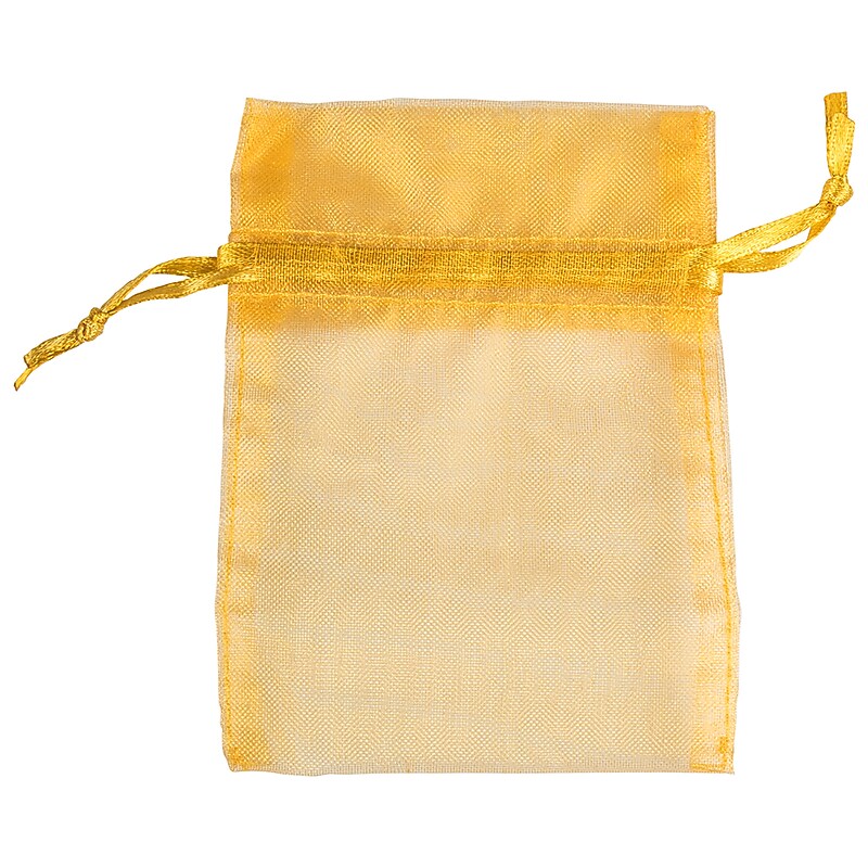 JAM Paper Solid Sheer Small Gift Bags, Gold, 96/Pack(SPC14K15B) image 1