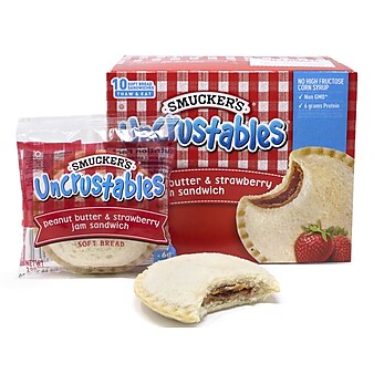 Smuckers Uncrustables Peanut Butter/Strawberry Jam Sandwich, 2 oz., 2/Box (903-00133)