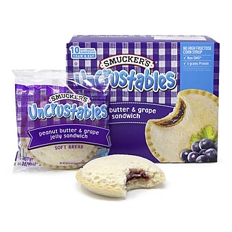 Smuckers Uncrustables Peanut Butter/Grape Jelly Sandwich, 2 oz., 2/Box (903-00135)