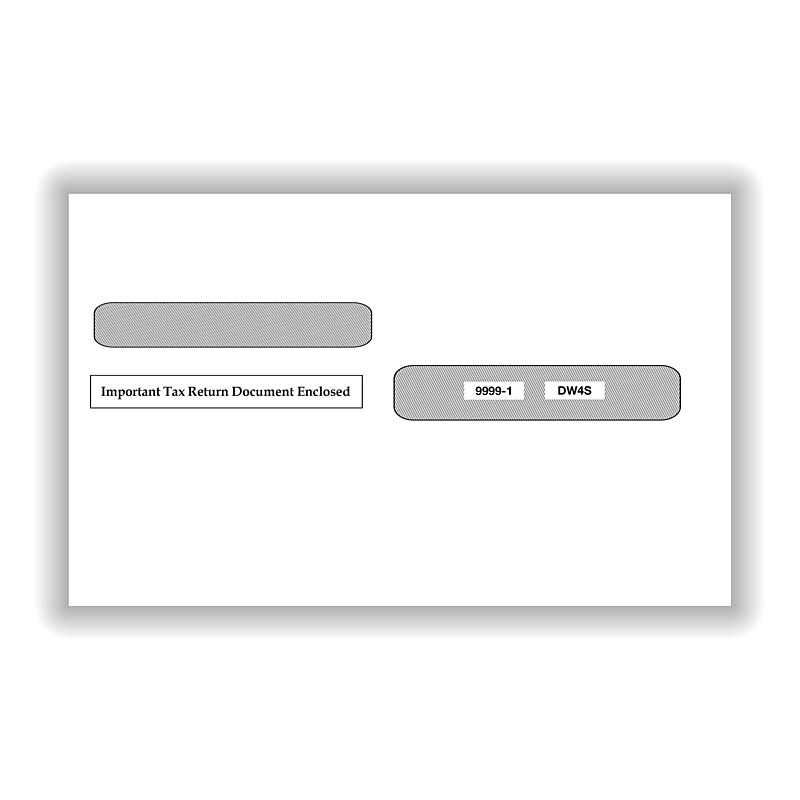 ComplyRight Moistenable Glue Security Tinted Double-Window Tax Envelopes, 5 5/8" x 9", 100/Pack (99991100) image 1