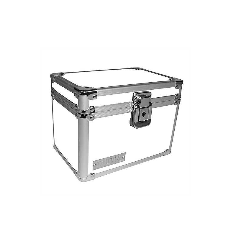 Vaultz Locking 4" x 6" Index Card File Box, 450-Card Capacity, White (VZ00175) image 1