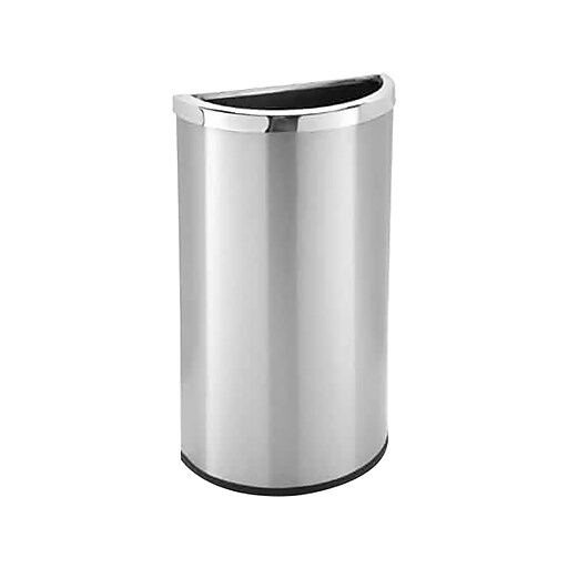 Commercial Zone Precision Stainless Steel Trash Can with no Lid, Silver
