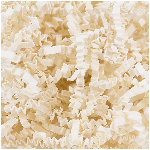 JAM Paper® Colored Crinkle Cut Shred Tissue Paper, 2 oz, Ivory, Sold