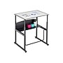 Safco AlphaBetter 26" - 42" Plastic/Steel Adjustable Desk, White/Black (1203DE)~#|#~sp79683237_sc7