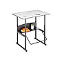 Safco AlphaBetter 26" - 42" Plastic/Steel Adjustable Desk, White/Black (1208DE)~#|#~sp79683253_sc7