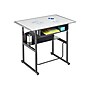 Safco AlphaBetter 26" - 42" Plastic/Steel Adjustable Desk, White/Black (1209DE)~#|#~sp79684369_sc7