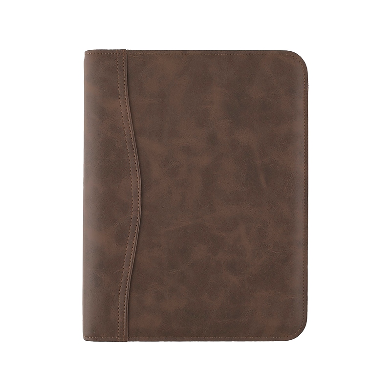 AT-A-GLANCE Starter Set 5.5" x 8.5" Personal Organizer, Faux Leather, Distressed Brown (031-0140-04) image 1