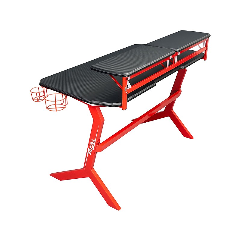 Techni Sport Stryker 50" Computer Desk, Red/Black (RTA-TS201-RED) image 1