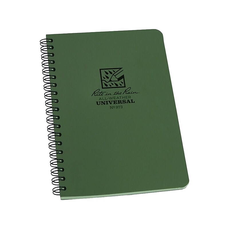 Rite In The Rain All-Weather 1-Subject Pocket Notebook, 4.88" x 7", Graph Ruled, 32 Sheets, Green (973) image 1