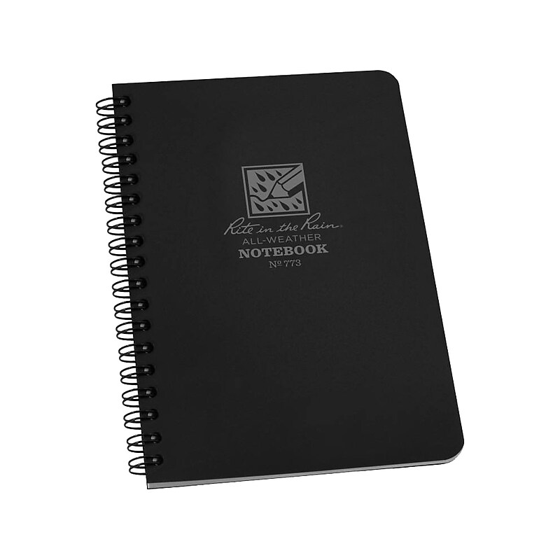 Rite In The Rain All-Weather Pocket Notebook, 4.88" x 7", Universal Ruled, 32 Sheets, Black (773) image 1