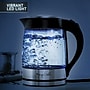 Mega Chef Glass/Stainless Steel Electric Tea Kettle, 1.8 Liter, Black/Silver (93596270M)~#|#~sp80445571_sc7