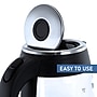 Mega Chef Glass/Stainless Steel Electric Tea Kettle, 1.8 Liter, Black/Silver (93596270M)~#|#~sp80445576_sc7
