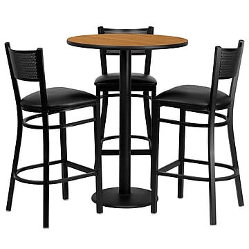 Breakroom With Cafeteria Tables, Round Bar Tables And Chairs
