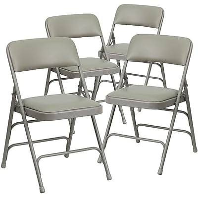 Flash Furniture HERCULES Vinyl Armless Folding Chair, Gray, 4/Pack Simolary simolary.com