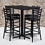 Flash Furniture Laminate Table Set With 4 Ladder Back Metal Bar Stools, 24" x 42", Black (HDBF1017)~#|#~sp80657493_sc7