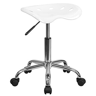 Flash Furniture Vibrant Tractor Seat Stool, White