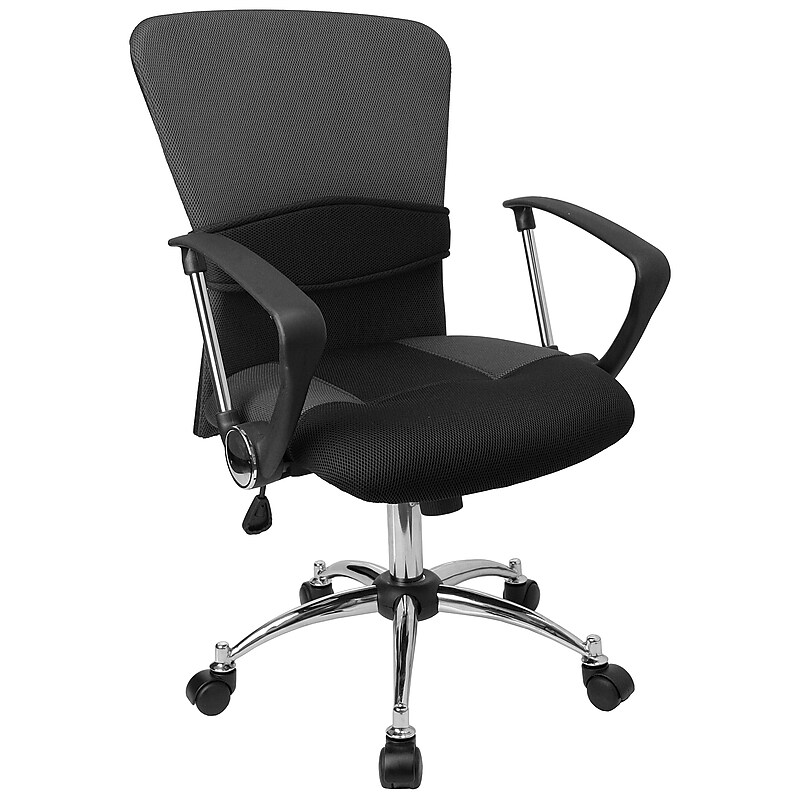 Flash Furniture Mindy Ergonomic Mesh Swivel Mid-Back Task Office Chair, Gray (LFW23GREY) image 1