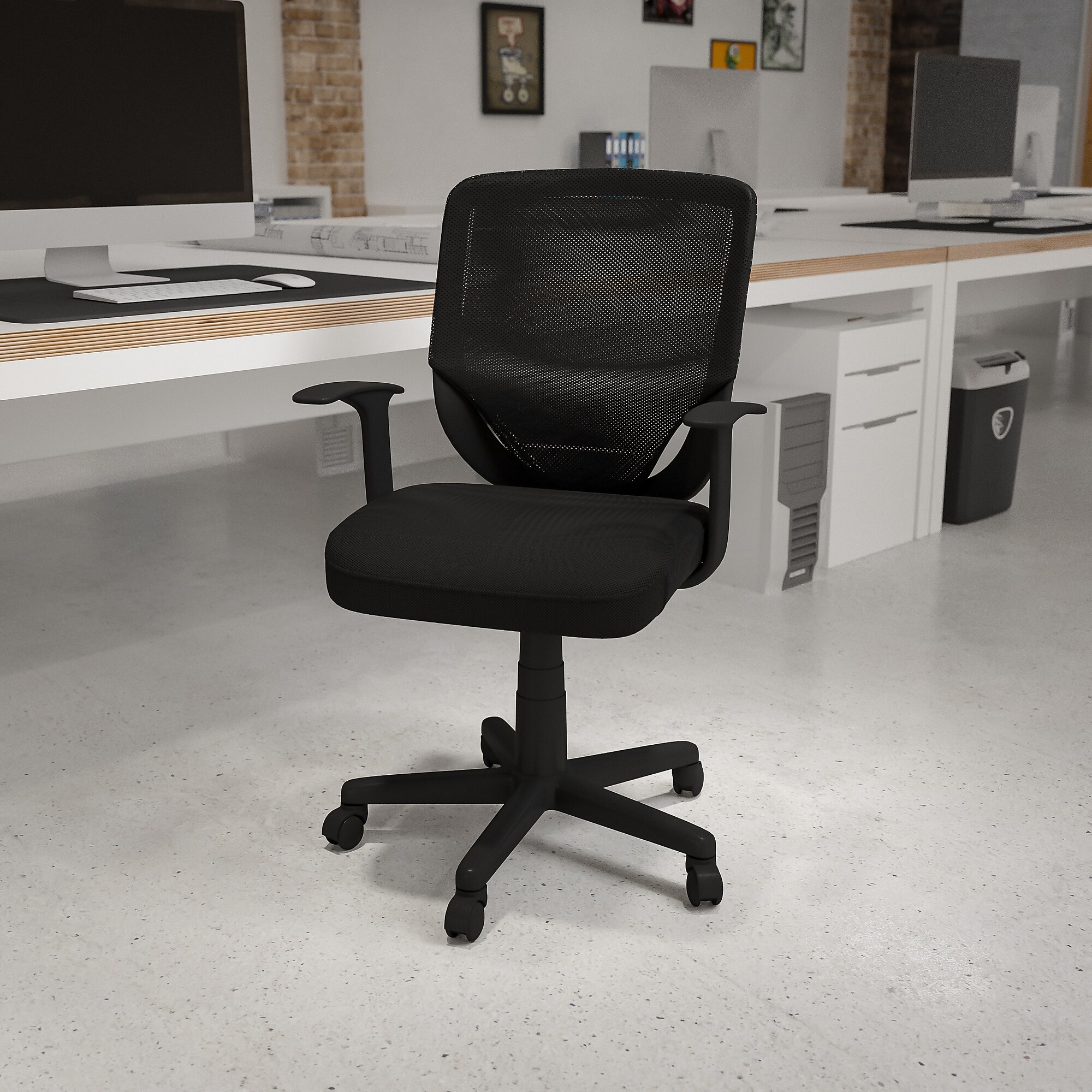 Flash Furniture Norris Ergonomic Mesh Swivel Mid-Back Tapered Back Task Office Chair, Black (LFW95ABK) Sansujyuku sansujyuku.com