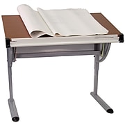Flash Furniture 45.25"W Drafting Table, Cherry/Pewter (NAN-JN-2433-GG)