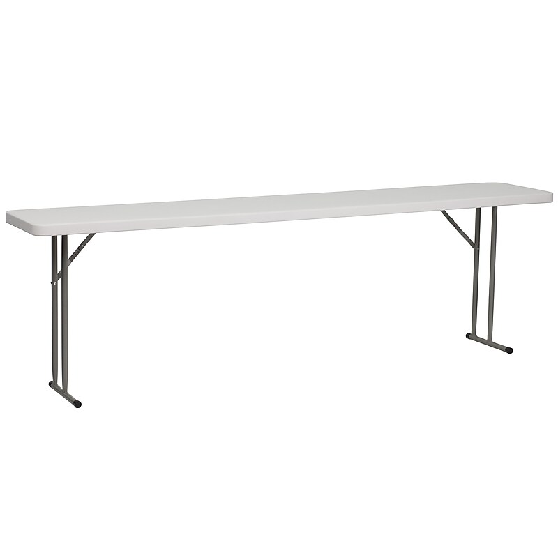 Flash Furniture Kathryn Folding Table, 96" x 18", Granite White (RB1896) image 1