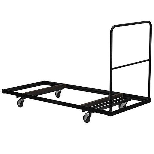 Flash Furniture Steel Folding Table Dolly For Rectangular Folding Tables, Black Staples