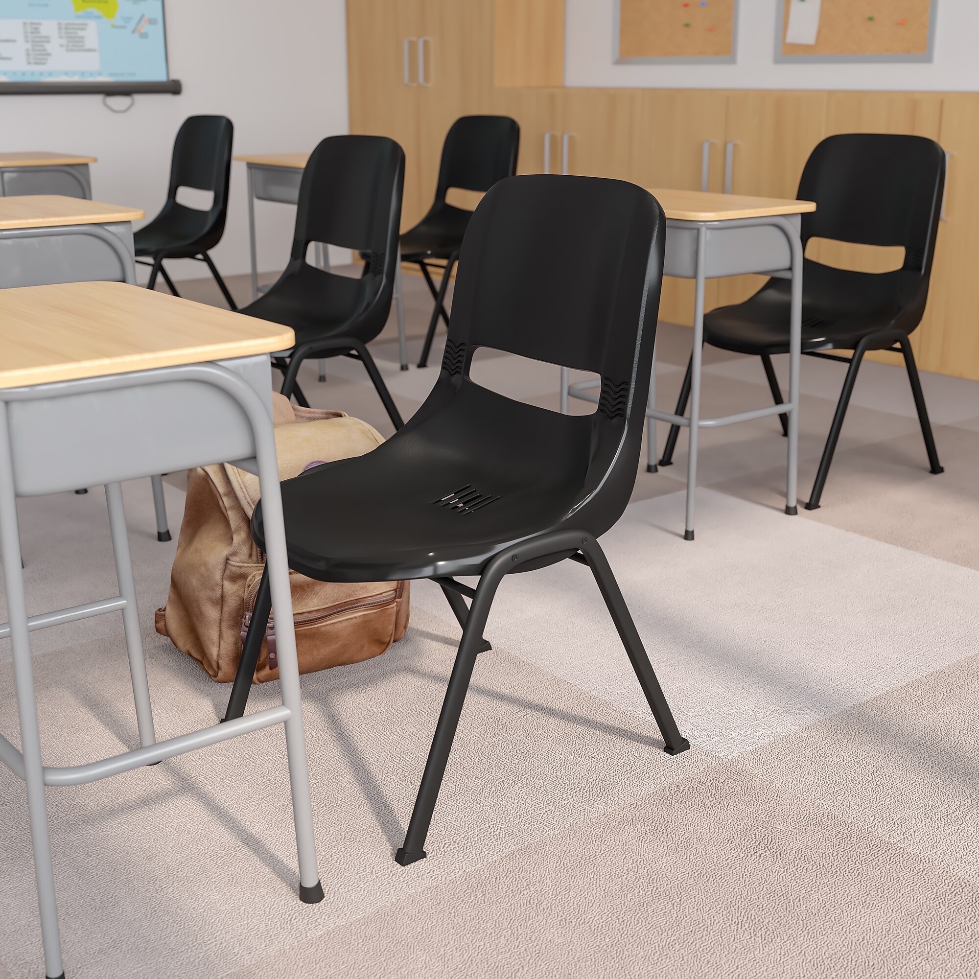 Flash Furniture HERCULES Plastic Student Stacking Chair, Black (RUTEO1BK) Sansujyuku sansujyuku.com