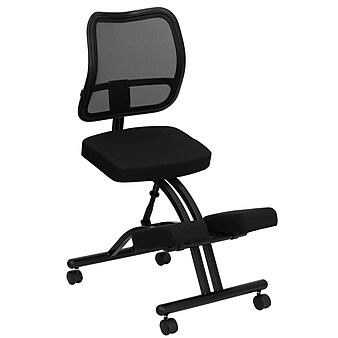 Flash Furniture Tatum Armless Ergonomic Mesh Mobile Kneeling Office Chair, Black (WL3520)