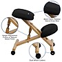 Flash Furniture Posey Armless Ergonomic Fabric/Wood Mobile Kneeling Office Chair, Black (WLSB210)~#|#~sp80658254_sc7
