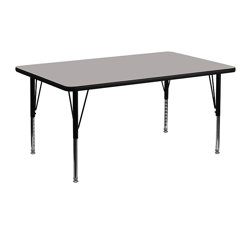Flash Furniture Wren Rectangular Activity Table, 24" x 48", Height Adjustable, Gray (XUA2448RECGYHP) image 1