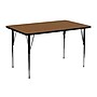 Flash Furniture Wren Rectangular Activity Table, 24" x 48", Height Adjustable, Oak (XUA2448RECOAKHA)~#|#~sp80658331_sc7