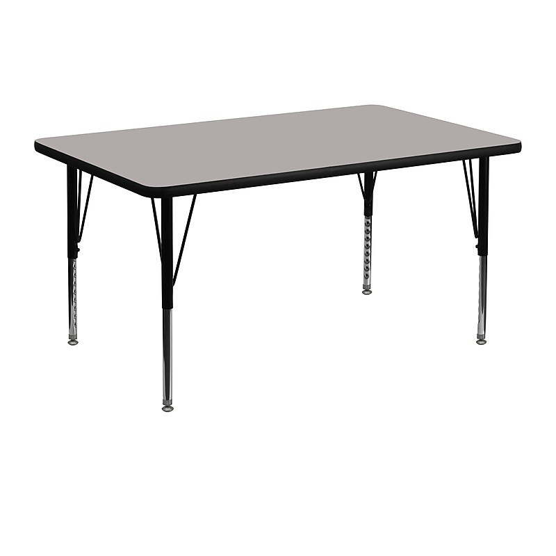 Flash Furniture Wren Rectangular Activity Table, 30'' x 48'', Height Adjustable, Gray (XUA3048RECGYHP) image 1