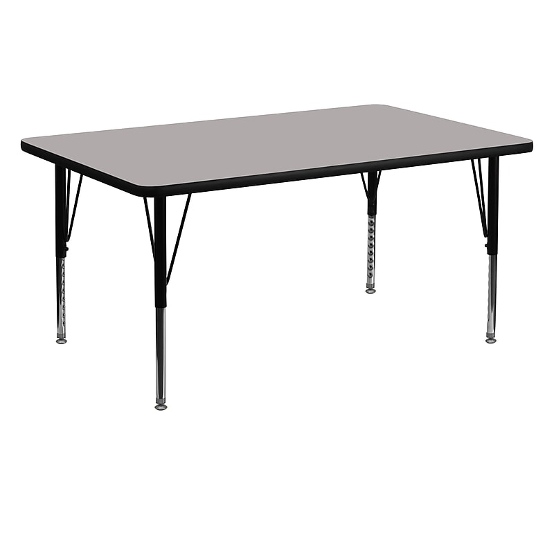 Flash Furniture Wren Rectangular Activity Table, 30" x 60", Height Adjustable, Gray (XUA3060RECGYHP) image 1