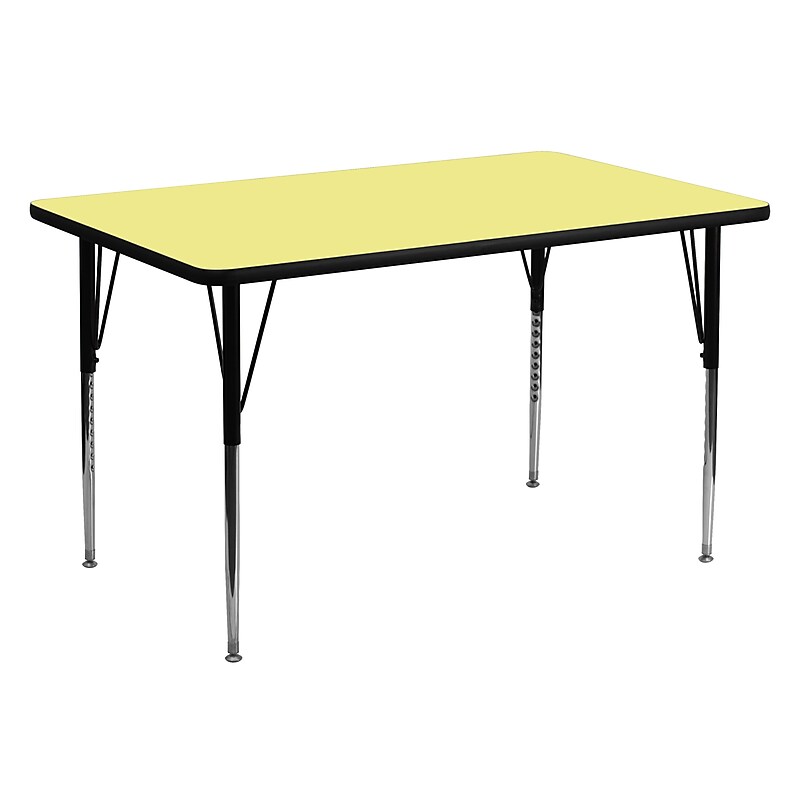 Flash Furniture Wren Rectangular Activity Table, 30" x 60", Height Adjustable, Yellow (XUA3060RECYELTA) image 1