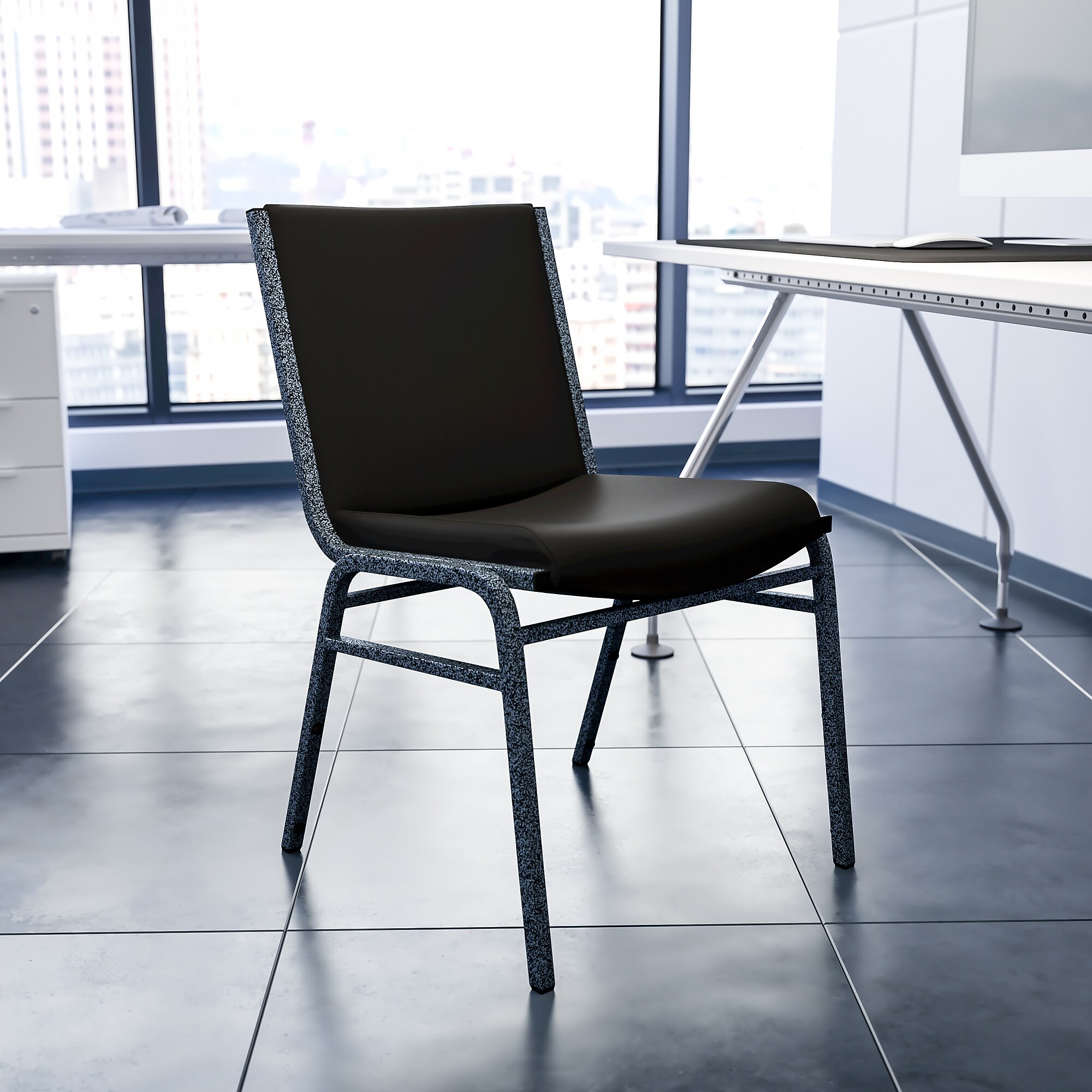 Flash Furniture HERCULES Vinyl Stacking Chair, Black (XU60153BKVYL) Sansujyuku sansujyuku.com