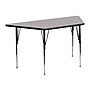 Flash Furniture Wren Trapezoid Activity Table, 22.5" x 45", Height Adjustable, Gray (XUA2448TRAPGYHA)~#|#~sp80658421_sc7