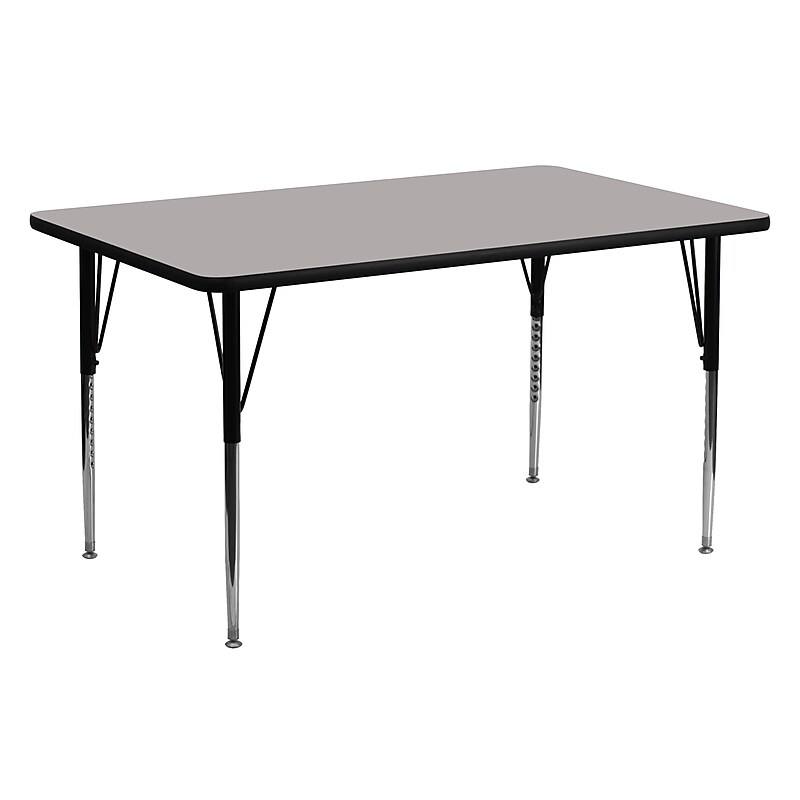 Flash Furniture Wren Rectangular Activity Table, 24'' x 60", Height Adjustable, Gray (XUA2460RECGYHA) image 1