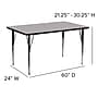 Flash Furniture Wren Rectangular Activity Table, 24'' x 60", Height Adjustable, Gray (XUA2460RECGYHA)~#|#~sp80658433_sc7