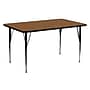 Flash Furniture Wren Rectangular Activity Table, 24'' x 60", Height Adjustable, Oak (XUA2460RECOAKHA)~#|#~sp80658437_sc7