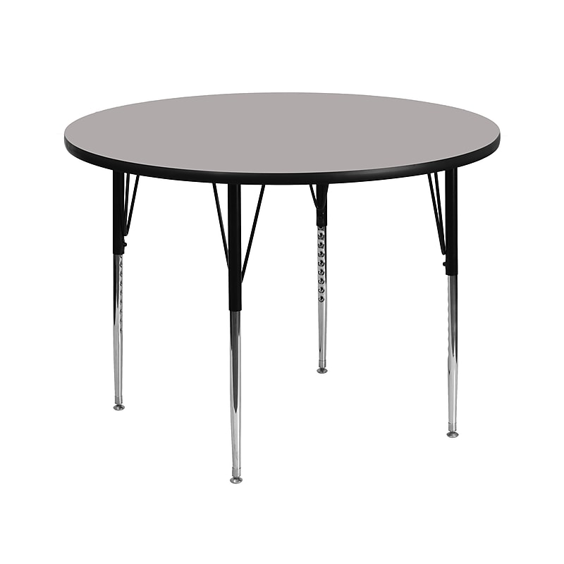 Flash Furniture Wren 42'' Round Activity Table, Height Adjustable, Gray (XUA42RNDGYHA) image 1
