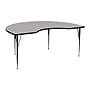 Flash Furniture Wren Kidney Activity Table, 48" x 72", Height Adjustable, Gray (XUA4872KIDGYHA)~#|#~sp80658451_sc7
