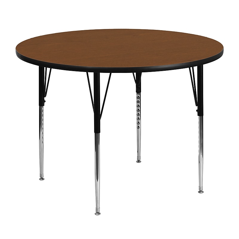 Flash Furniture Wren 48'' Round Activity Table, Height Adjustable, Oak (XUA48RNDOAKHA) image 1